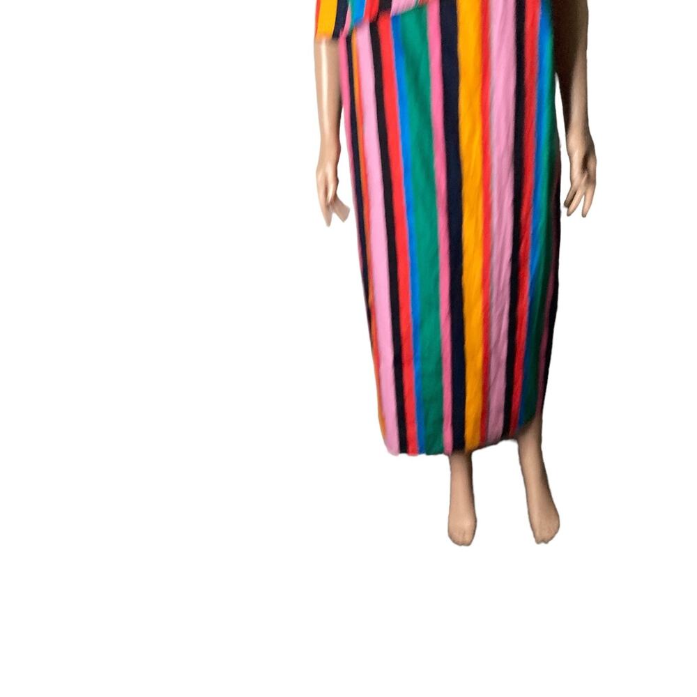 Who What Wear Maxi Dress Womens XXL Striped Multi Colored One Shoulder New - Picture 16 of 16